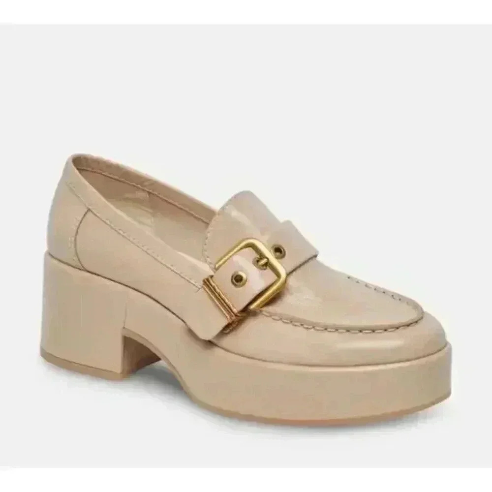 DOLCE VITA Y2K  YONDER SESAME Crinckle Patent Chunky Heel Loafer